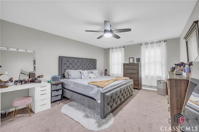 557 Spring Creek Way NE, Marietta, GA 30068 - bedroom featuring light colored carpet and ceiling fan