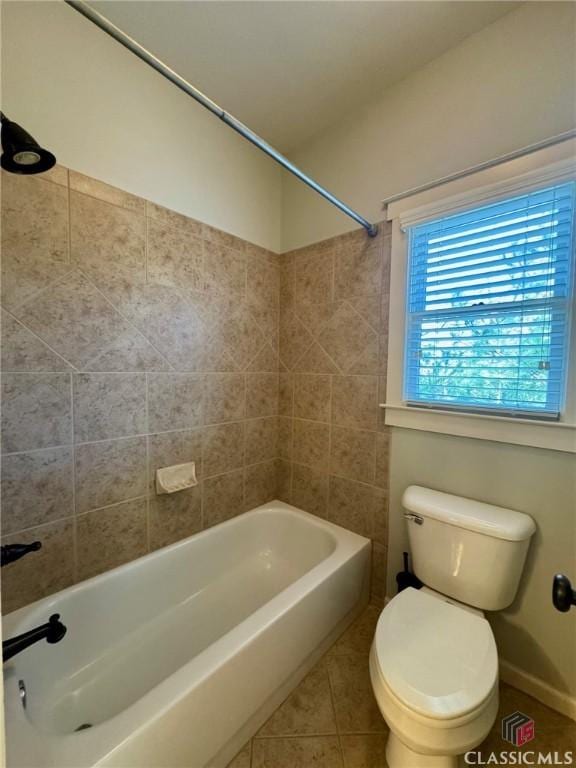 64 Charter Oak Dr, Athens, GA 30607 - bathroom featuring toilet, washtub / shower combination, and tile patterned flooring