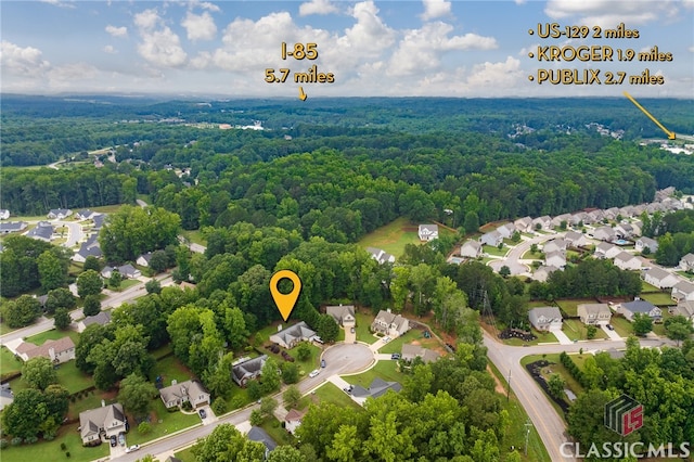 1663 Oconee Pt, Jefferson, GA 30549 - aerial perspective of suburban area featuring a forest