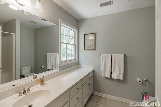 1181 Knob Creek Dr, Athens, GA 30606 - bathroom with vanity, a shower, and tile patterned flooring