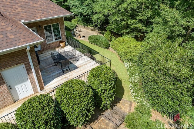 1181 Knob Creek Dr, Athens, GA 30606 - view of yard with a deck and outdoor dining area