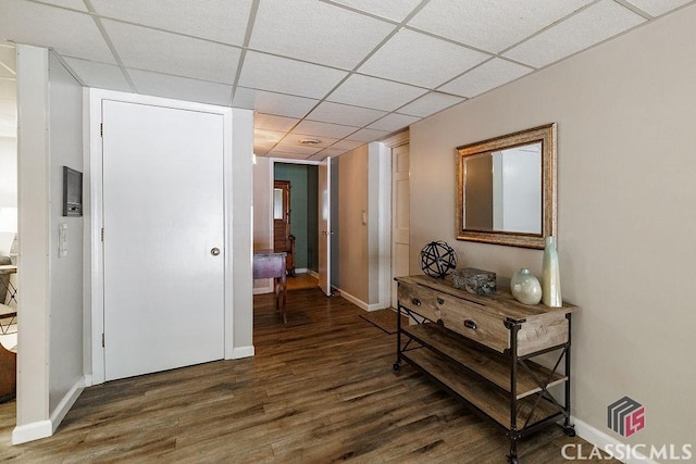226 Baker St, Statham, GA 30666 - hall featuring wood finished floors and a drop ceiling