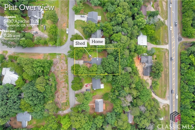 5480 Apache Trl, Gainesville, GA 30506 - aerial overview of property's location featuring property parcel outlined