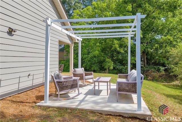 120 Peach Ln, Royston, GA 30662 - view of patio / terrace with a pergola and an outdoor living space