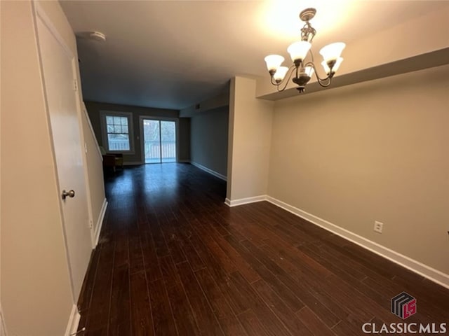 290 Appleby Dr Unit 268, Athens, GA 30605 - spare room with a chandelier and dark wood finished floors