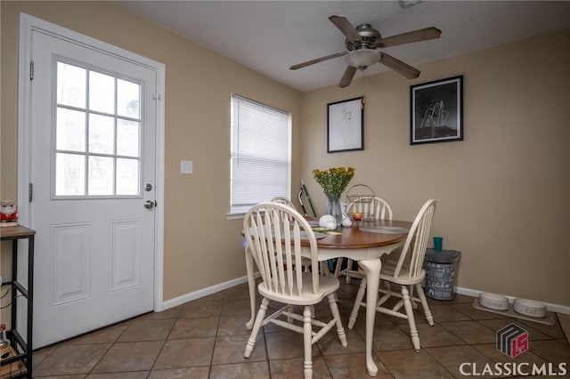 2165 S Milledge Ave Unit F4, Athens, GA 30605 - tiled dining room featuring plenty of natural light and ceiling fan