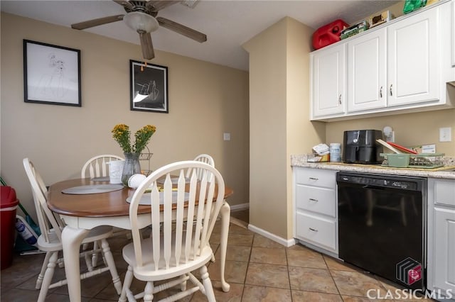 2165 S Milledge Ave Unit F4, Athens, GA 30605 - dining space with ceiling fan and light tile patterned flooring