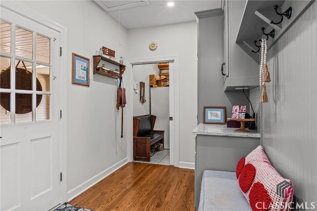 1233 Staplers Bridge Rd, Nicholson, GA 30565 - hallway featuring light wood-type flooring and attic access