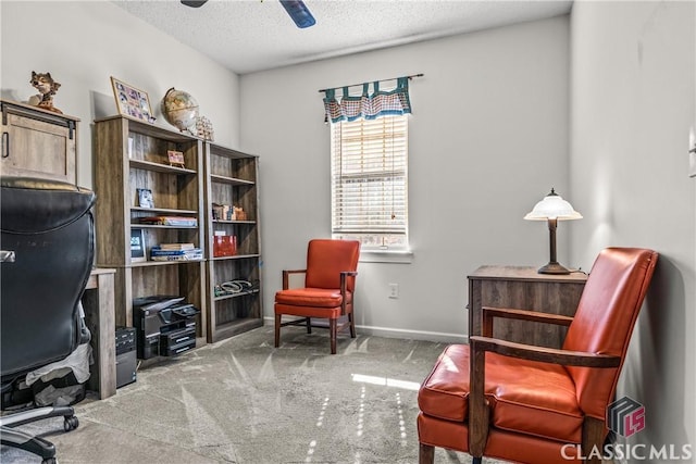 1233 Staplers Bridge Rd, Nicholson, GA 30565 - living area with a textured ceiling, carpet, and ceiling fan