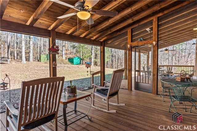 1233 Staplers Bridge Rd, Nicholson, GA 30565 - sunroom with ceiling fan
