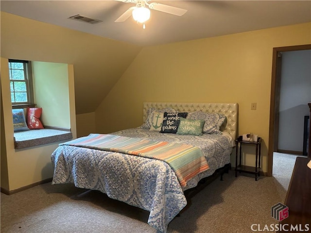 2181 Whippoorwill Rd, Bishop, GA 30621 - bedroom with carpet flooring, a ceiling fan, and vaulted ceiling