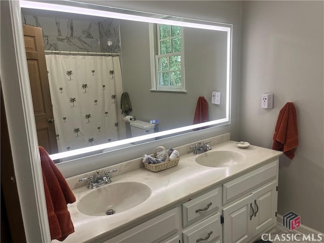 2181 Whippoorwill Rd, Bishop, GA 30621 - full bathroom featuring double vanity and a shower with curtain