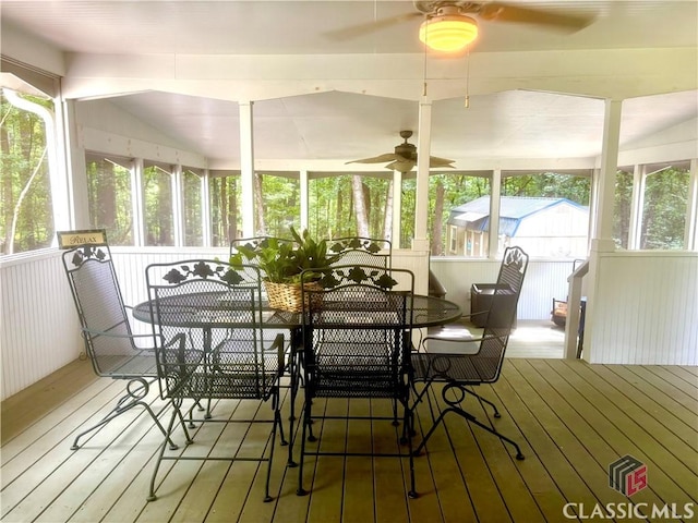 2181 Whippoorwill Rd, Bishop, GA 30621 - sunroom with outdoor dining area and a ceiling fan