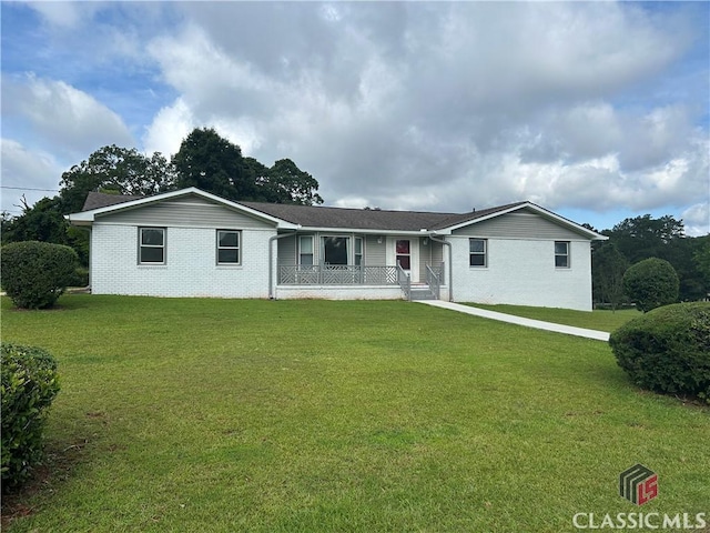 220 Swanson Dr W Unit 1, Athens, GA 30606 - ranch-style house with a porch, a front lawn, and brick siding