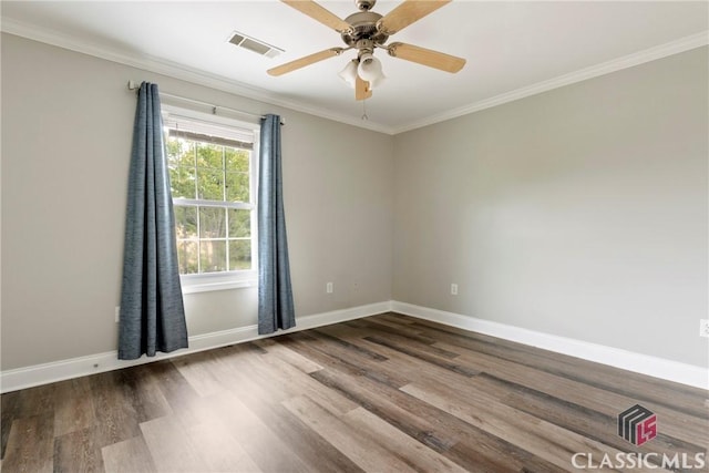 105 Whitehead Rd Unit 17, Athens, GA 30606 - empty room featuring wood finished floors, crown molding, and a ceiling fan