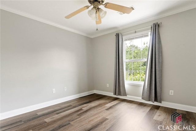 105 Whitehead Rd Unit 17, Athens, GA 30606 - empty room with crown molding, wood finished floors, and ceiling fan