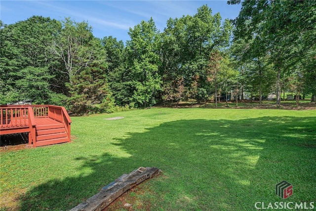 148 Hunters Crossing Rd, Athens, GA 30606 - view of green lawn featuring a deck
