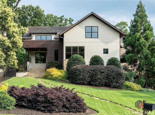 497 W Rutherford St, Athens, GA 30606 - back of property with stucco siding and stone siding