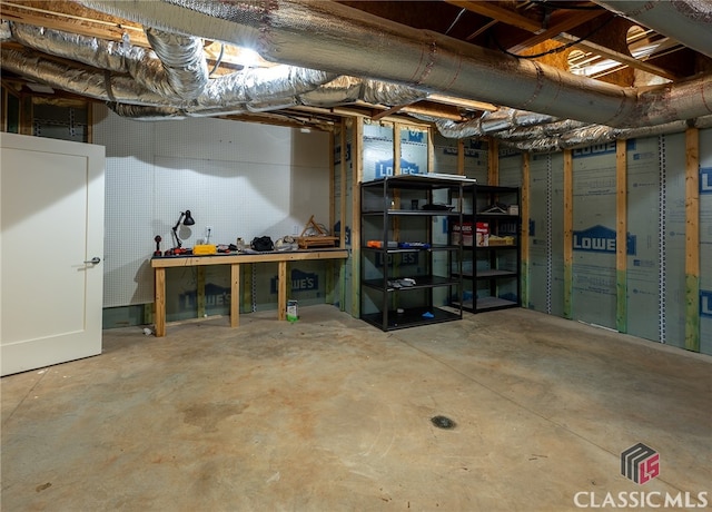 497 W Rutherford St, Athens, GA 30606 - unfinished below grade area featuring a workshop area