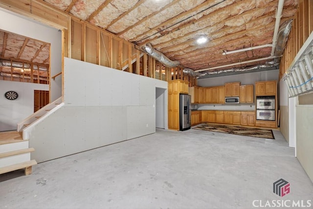 1232 Everton Pl, Cumming, GA 30041 - basement with stainless steel fridge and stairway