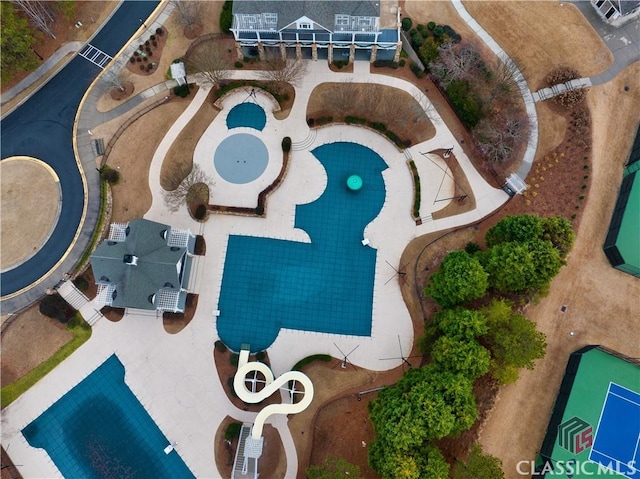 1232 Everton Pl, Cumming, GA 30041 - drone / aerial view of a pool