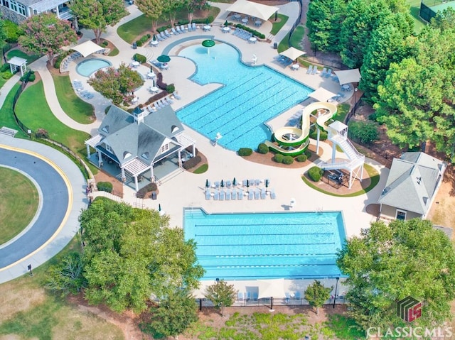 1232 Everton Pl, Cumming, GA 30041 - aerial view of a pool area
