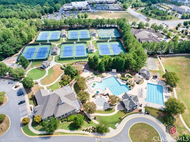1232 Everton Pl, Cumming, GA 30041 - aerial overview of property's location with a pool