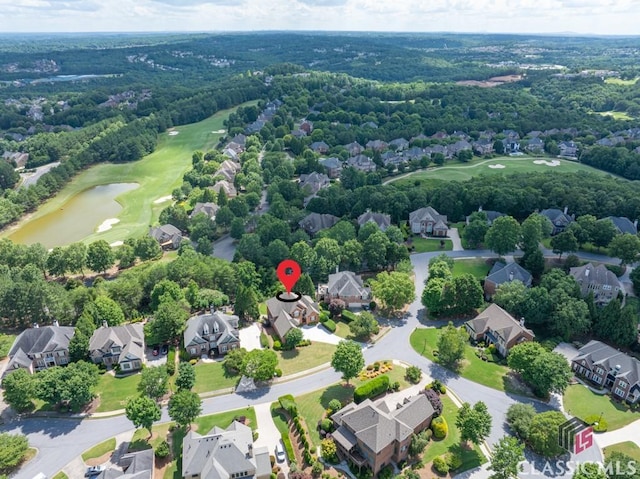 1232 Everton Pl, Cumming, GA 30041 - aerial perspective of suburban area featuring a local golf course and a large body of water