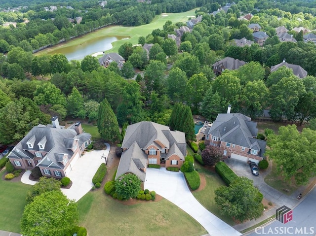 1232 Everton Pl, Cumming, GA 30041 - aerial view of residential area featuring a large body of water and a local golf course