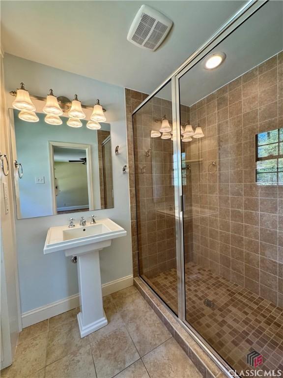 270 Riverhill Dr, Athens, GA 30606 - full bath with tile patterned flooring and a stall shower