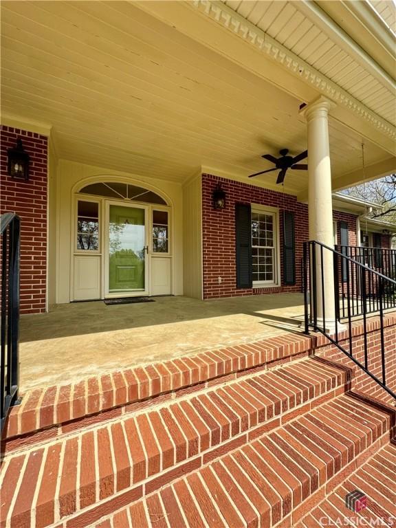 270 Riverhill Dr, Athens, GA 30606 - porch featuring a ceiling fan