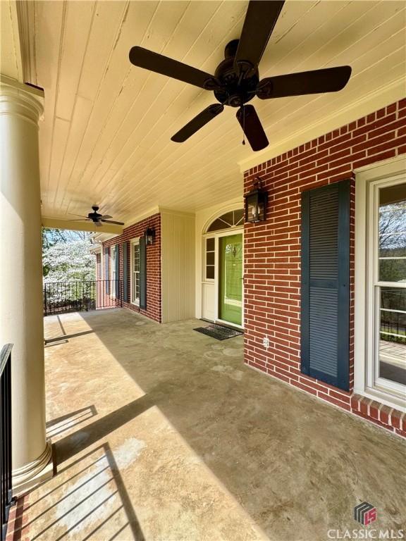 270 Riverhill Dr, Athens, GA 30606 - view of patio with a ceiling fan