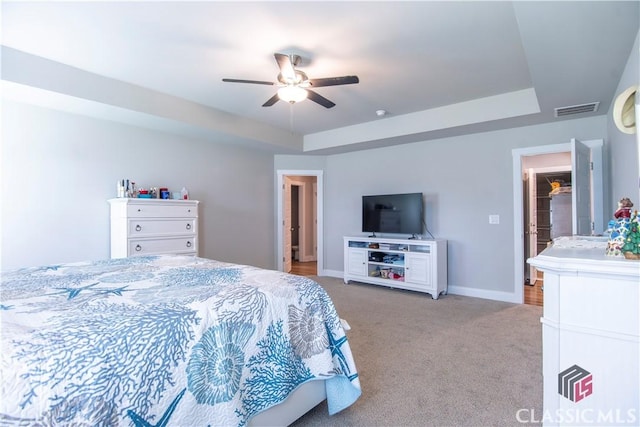 11 Rachel, Hartwell, GA 30643 - carpeted bedroom with a raised ceiling and ceiling fan