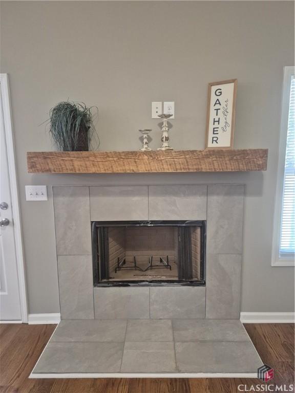 1070 Lane Creek Ter, Bishop, GA 30621 - detailed view of a fireplace and wood finished floors