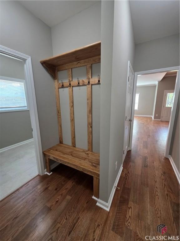 1070 Lane Creek Ter, Bishop, GA 30621 - mudroom featuring wood finished floors and baseboards