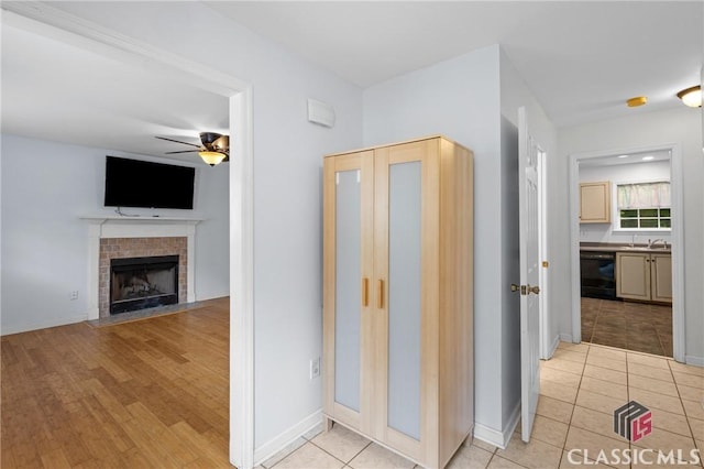 255 Twin Creek Shrs, Athens, GA 30605 - hall featuring a sink and light tile patterned flooring
