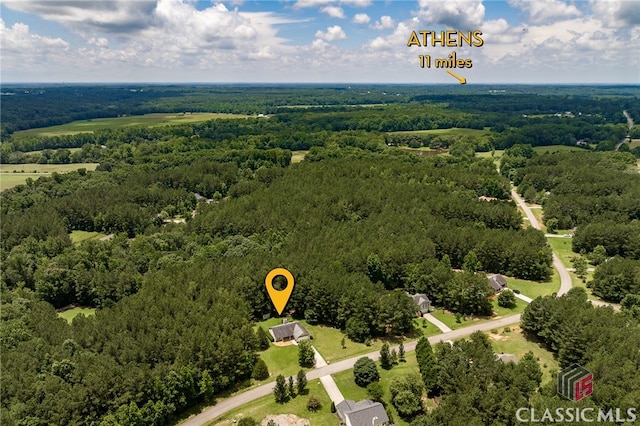94 Pinewood Cir, Colbert, GA 30628 - bird's eye view of a heavily wooded area