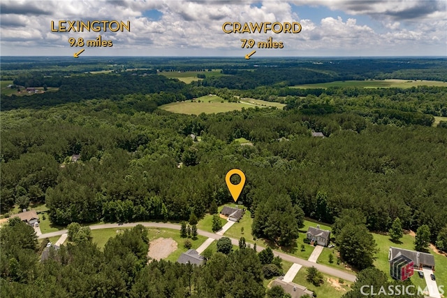 94 Pinewood Cir, Colbert, GA 30628 - aerial view of a heavily wooded area