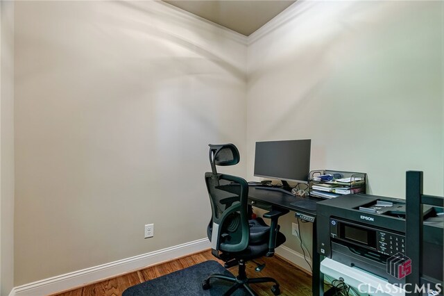 1640 Madison Ct, Bogart, GA 30622 - home office featuring wood finished floors and ornamental molding