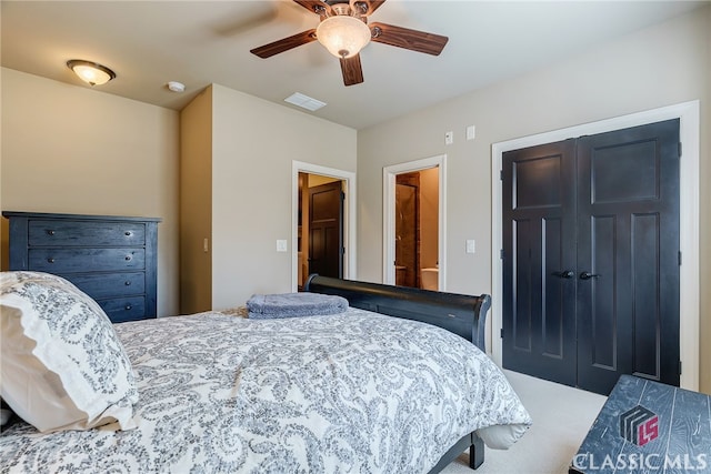 1640 Madison Ct, Bogart, GA 30622 - carpeted bedroom featuring a closet and ceiling fan