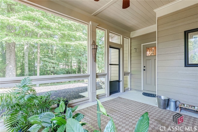 1640 Madison Ct, Bogart, GA 30622 - unfurnished sunroom with a ceiling fan