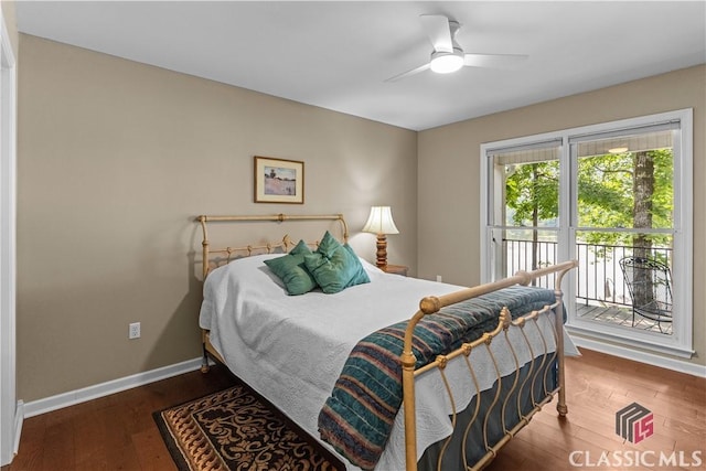 2061 Sugar Creek Trl, Buckhead, GA 30625 - bedroom featuring access to outside, wood finished floors, and ceiling fan