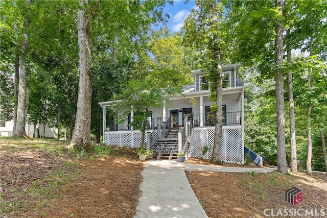 2061 Sugar Creek Trl, Buckhead, GA 30625 - view of front of home with covered porch and stairs