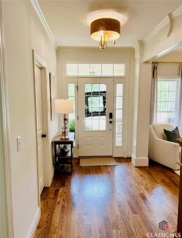 1105 Harperfield Dr, Bogart, GA 30622 - entryway featuring crown molding and wood finished floors
