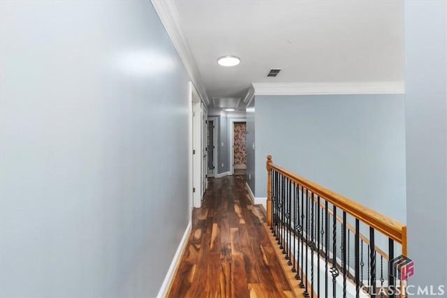 232 Township Ln, Athens, GA 30606 - hall with an upstairs landing, crown molding, and wood finished floors