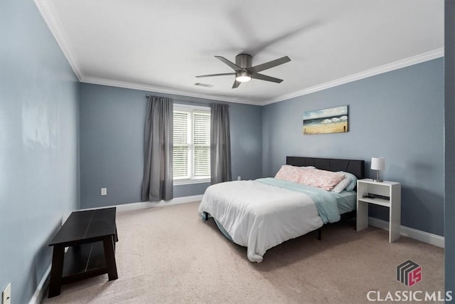 232 Township Ln, Athens, GA 30606 - carpeted bedroom with crown molding and a ceiling fan