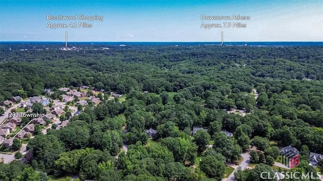 232 Township Ln, Athens, GA 30606 - bird's eye view of a heavily wooded area