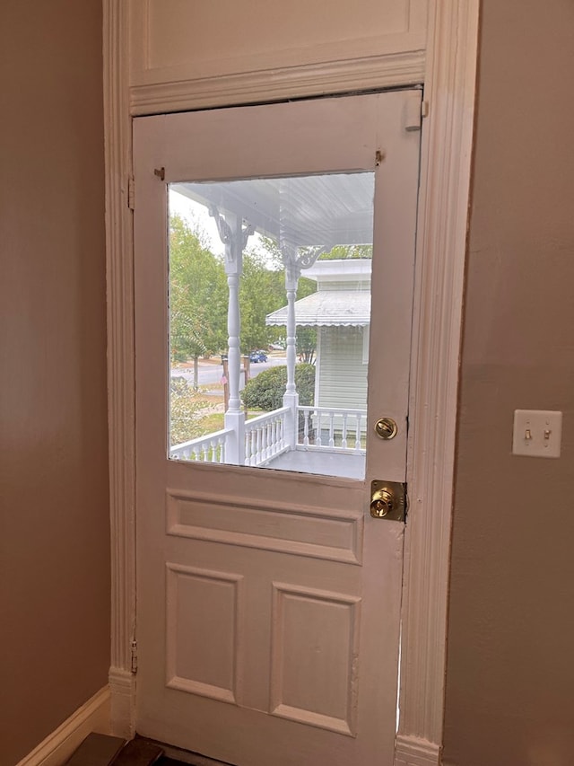 entryway with baseboards