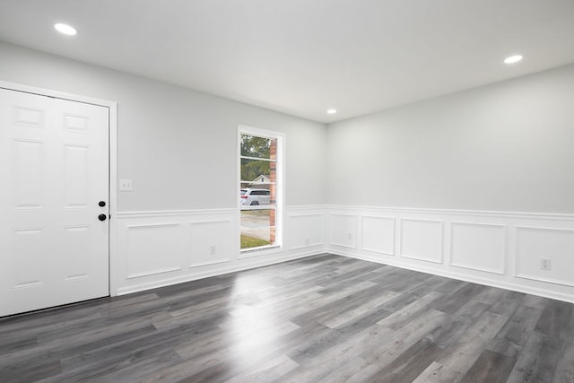 interior space featuring dark hardwood / wood-style floors