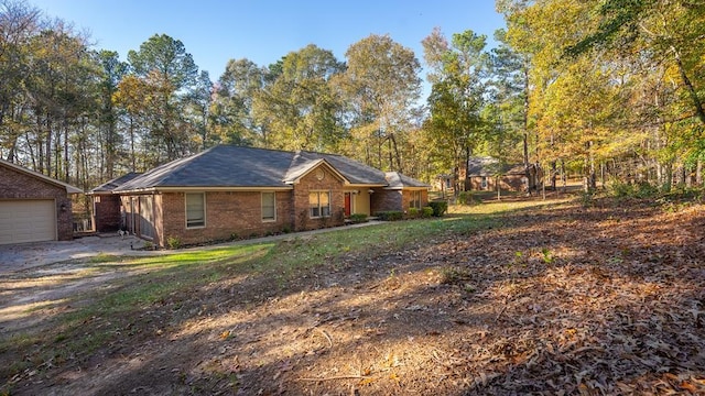 ranch-style home with a garage